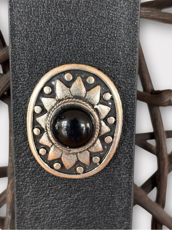 The Kooples Black Leather Belt with Decorative Silver-Tone Western Buckle main image 11